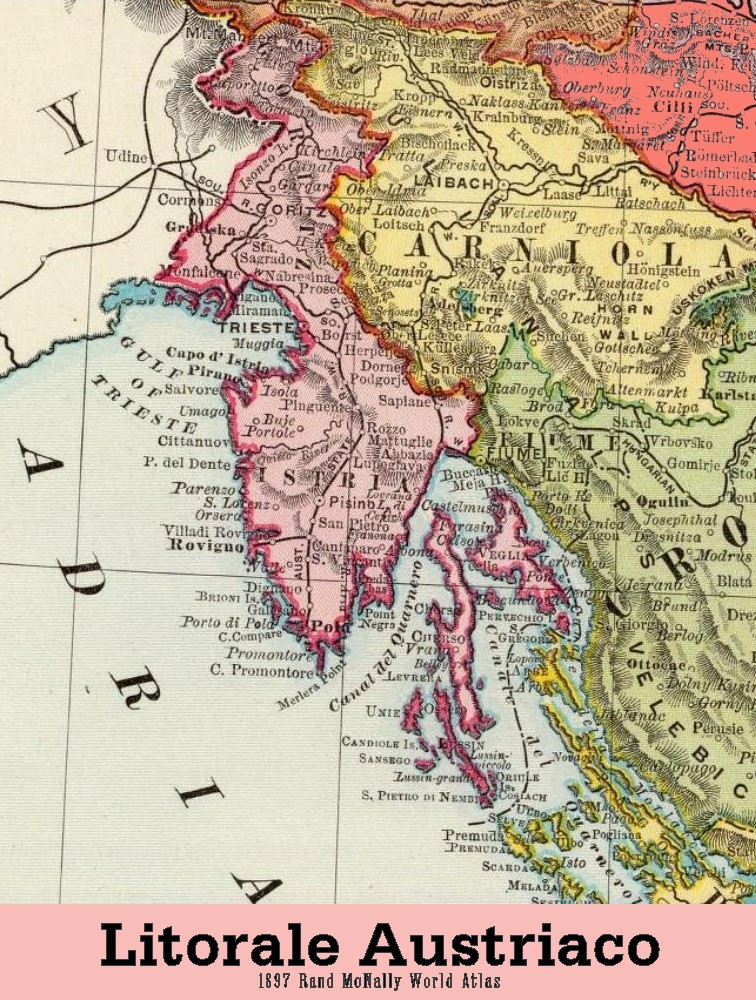 Trieste capoluogo del Litorale austriaco (mappa del 1897).